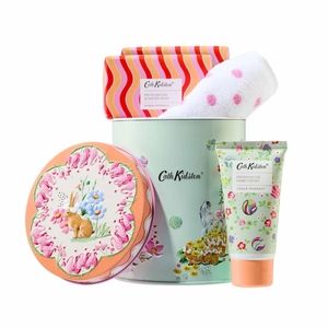 Cath Kidston Handy Guest Tin - Pistachio handcream and soap polka dot towel